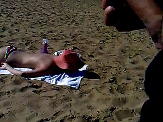 jerking cumming and abusing girl on the beach